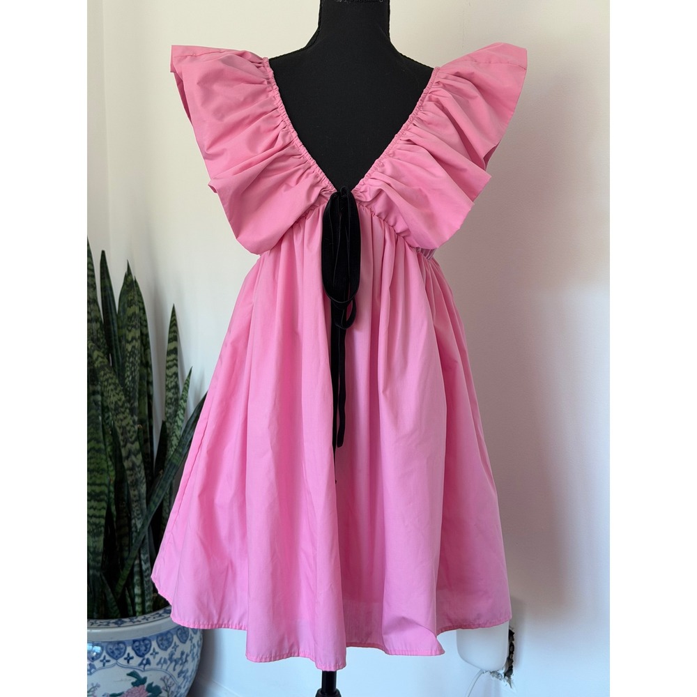 Coquette Babydoll Dress Small Pink Bow